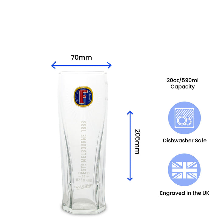 Personalised Fosters Pint Glass with Message