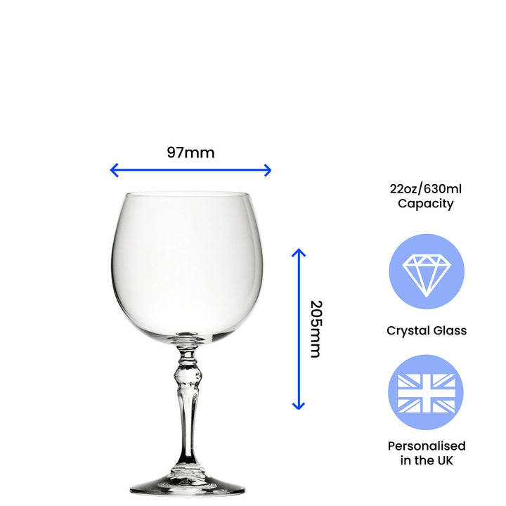 Personalised Crystal Gin Balloon Glass with Name