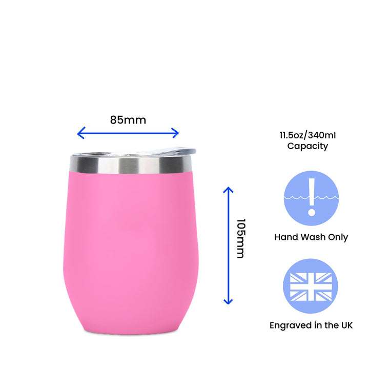Personalised Neon Pink Insulated Travel Cup