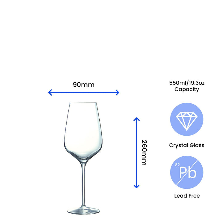 Personalised Engraved Crystal Wine Glass 550ml