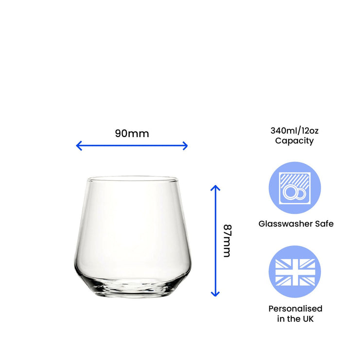 Personalised Allegra Whisky Glass Tumbler 340ml