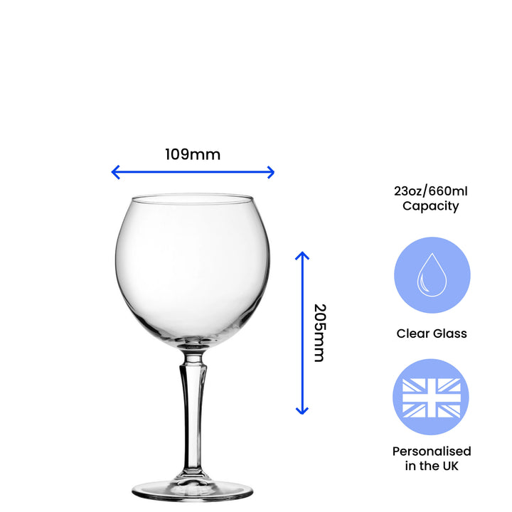 Personalised 80th Birthday Hudson Gin Balloon Glass