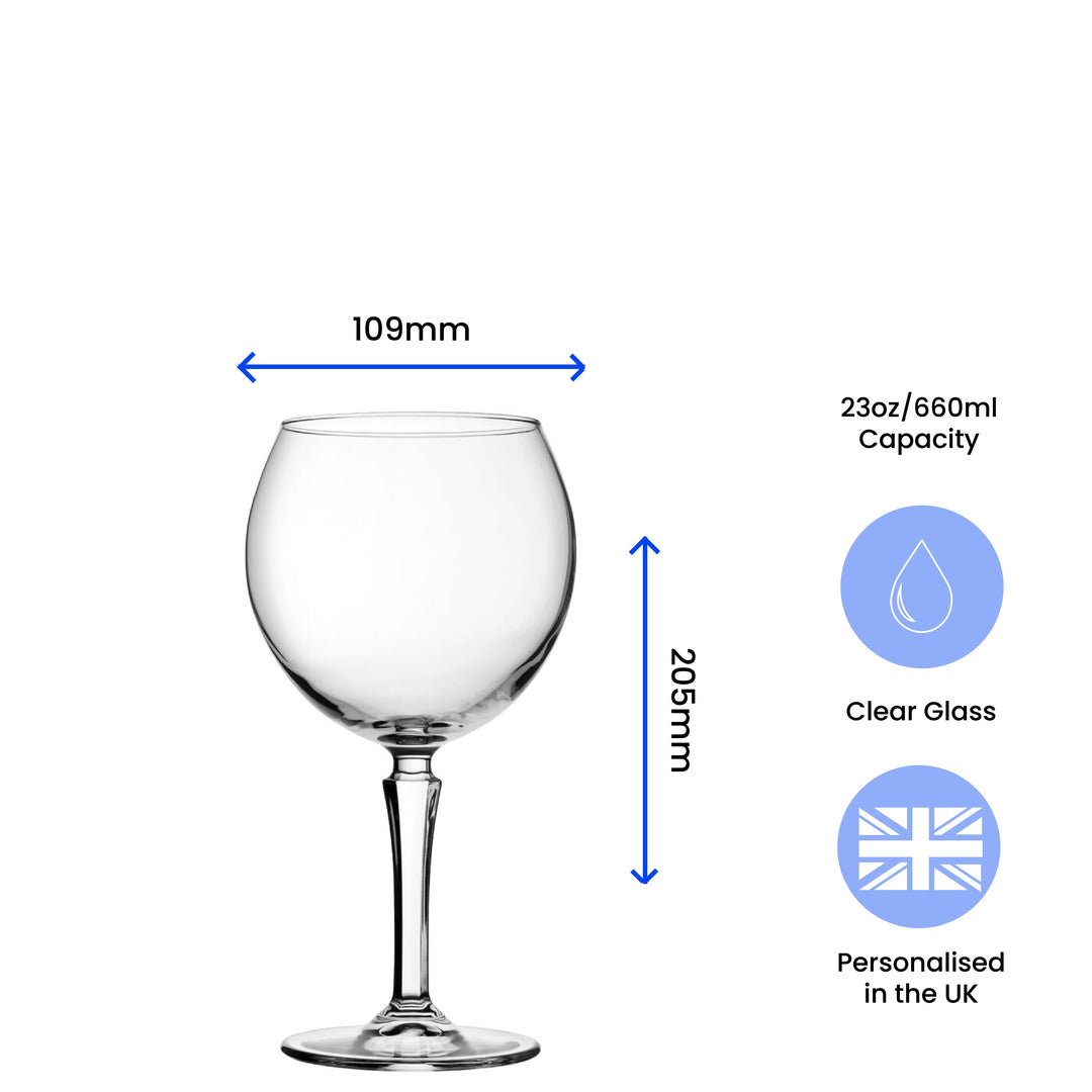 Personalised 70th Birthday Hudson Gin Glass