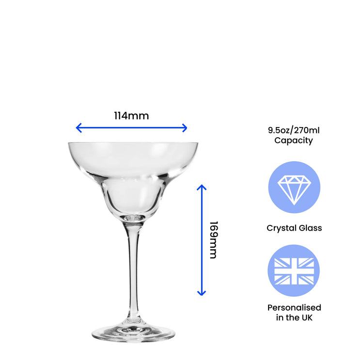 Personalised Infinity Margarita Cocktail Glass with Heart