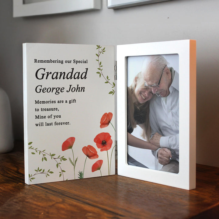 Personalised Memorial Wooden Hinged 6x4 Photo Frame – alternative view