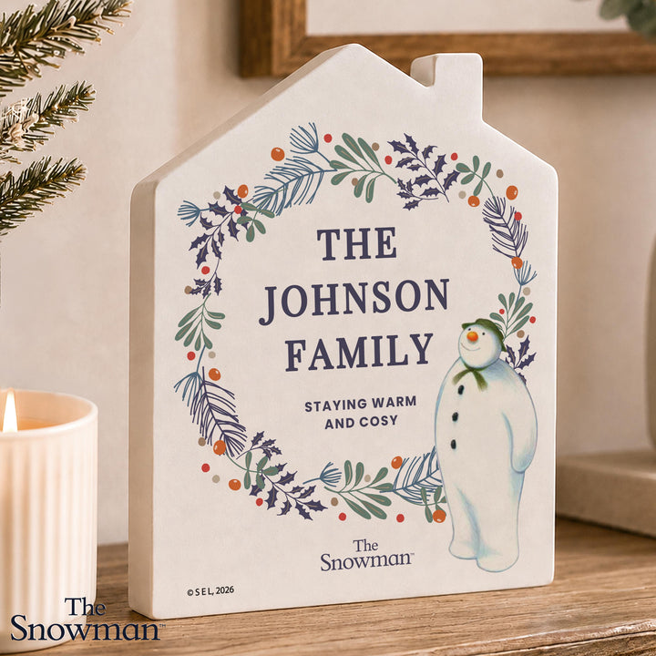 Personalised Snowman Countdown to Christmas Wooden House