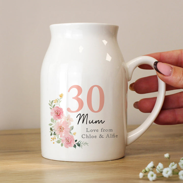 Personalised Floral Birthday Jug Vase, The Personal Shop, personalised gifts