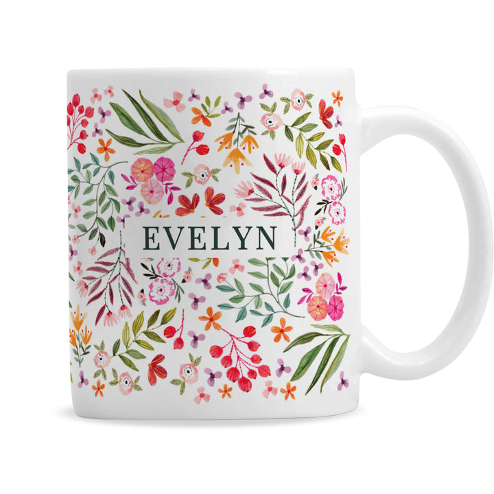 Personalised Floral Pattern Mug, The Personal Shop, personalised gifts