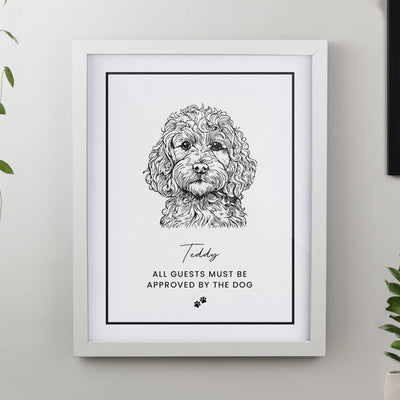 Personalised Dog Breed White Framed Print