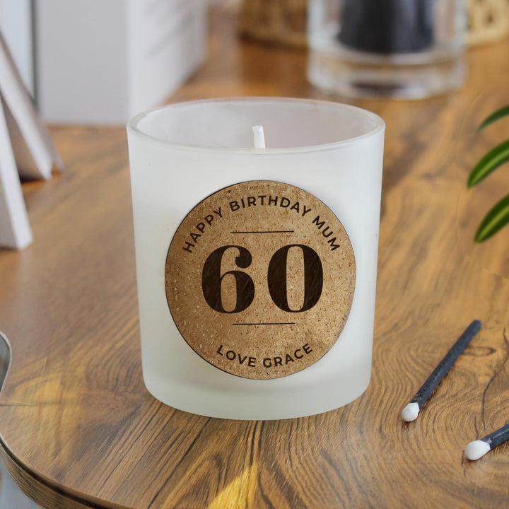 Personalised Birthday Cork Label Candle Jar – alternative view