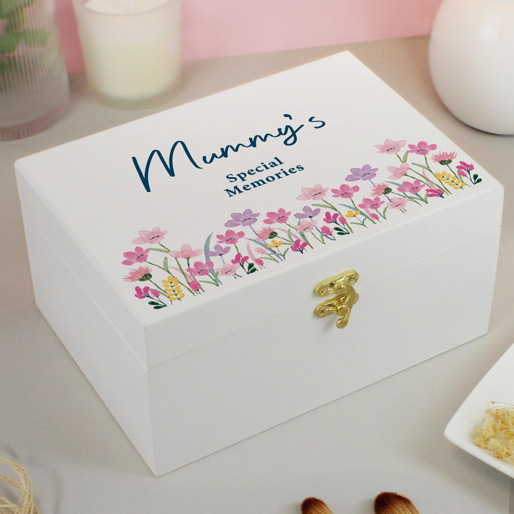 Personalised Floral Wooden Keepsake Box – alternative view