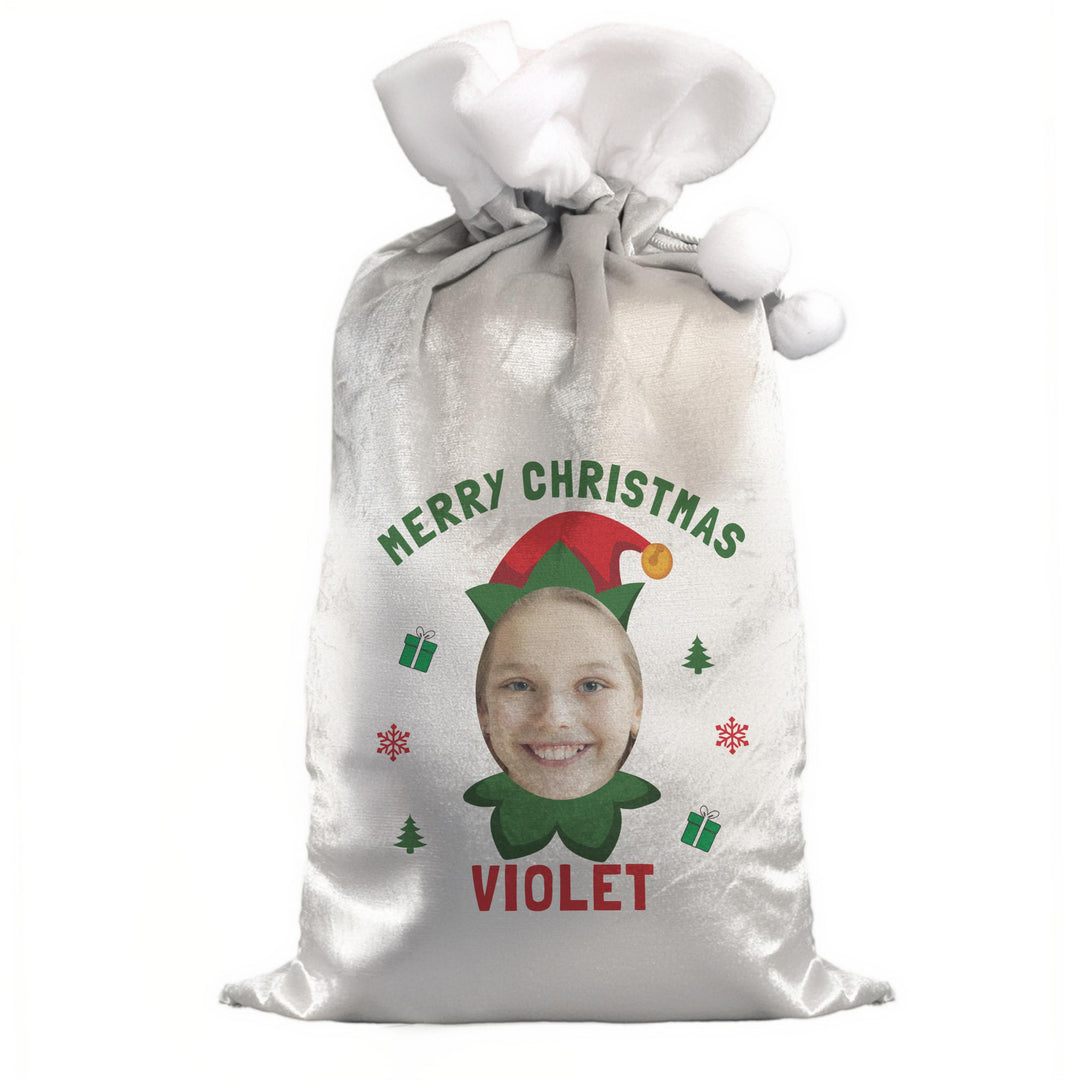 Personalised Photo Upload Elf Christmas Sack – alternative view