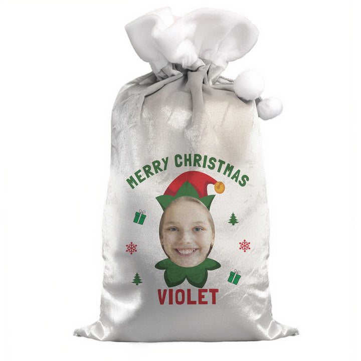 Personalised Photo Upload Elf Christmas Sack – alternative view