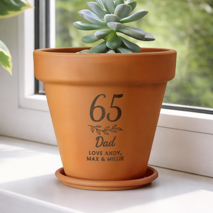 Personalised Big Age Terracotta Plant Pot, The Personal Shop, personalised gifts