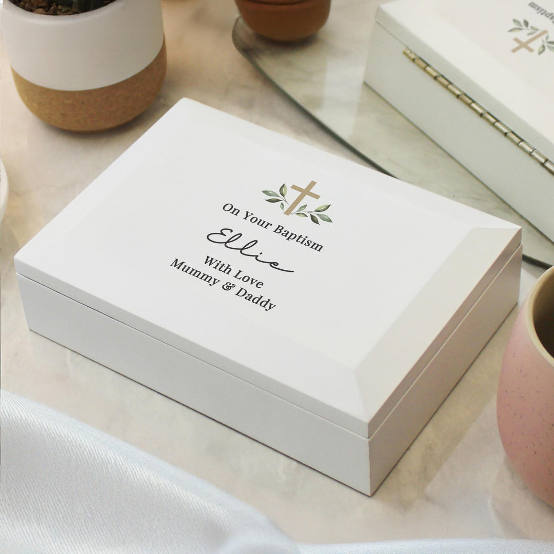 Personalised Holy Communion / Christening Wooden Jewellery Box – alternative view
