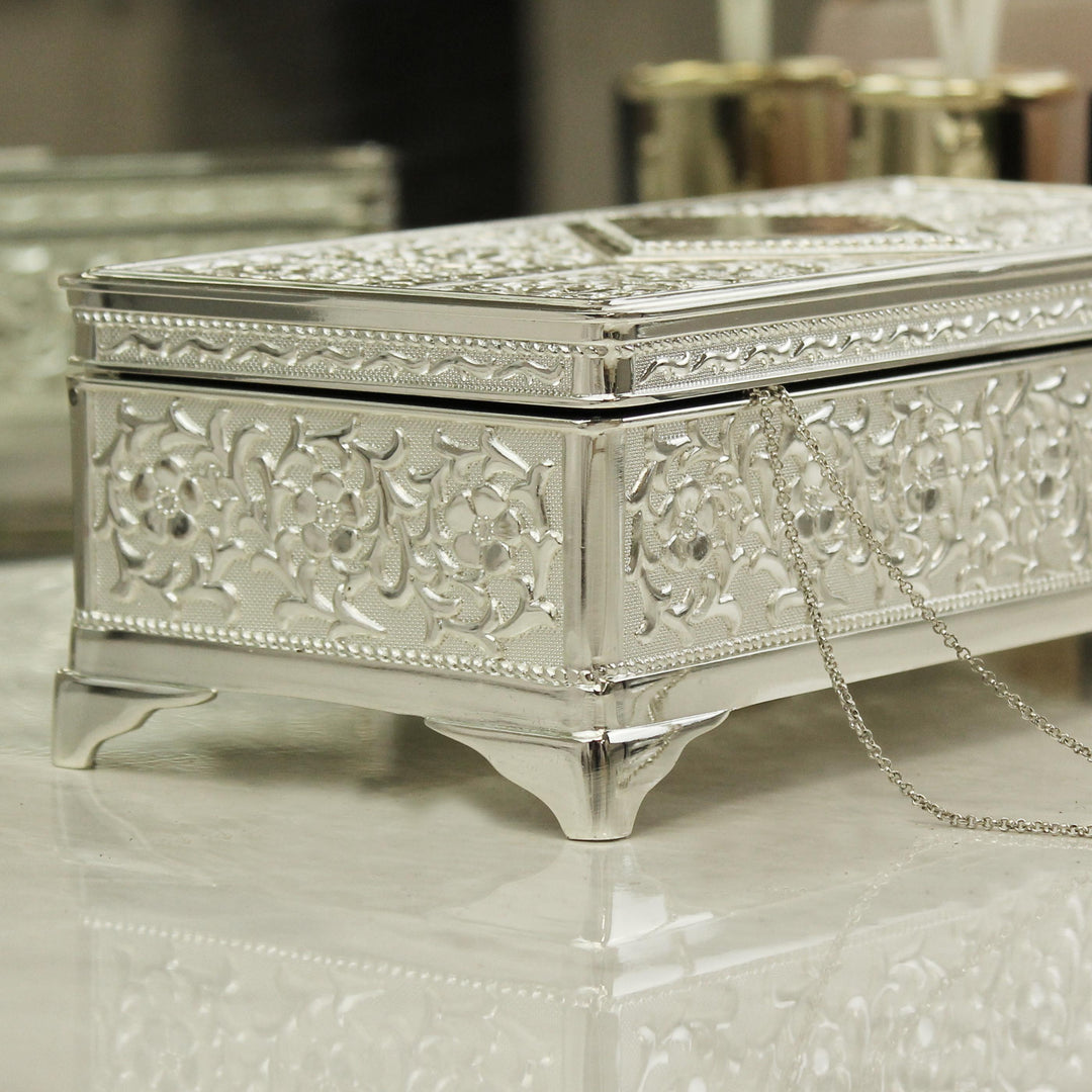 Personalised Silver Plated Jewellery Box, The Personal Shop, personalised gifts