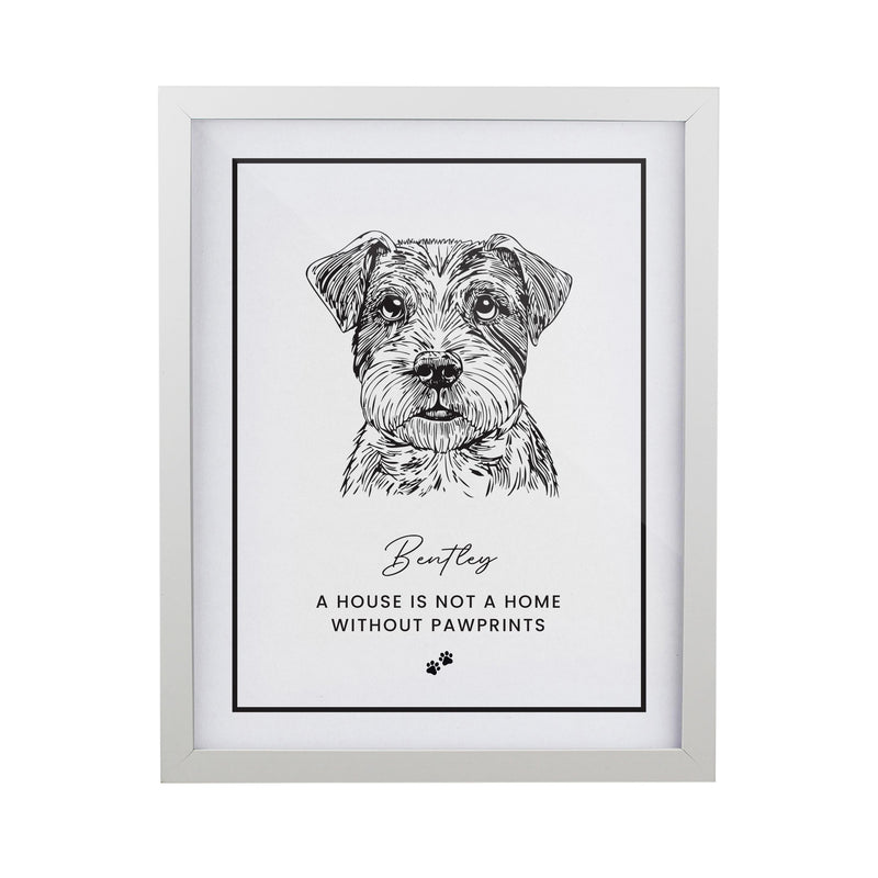 Personalised Dog Breed White Framed Print