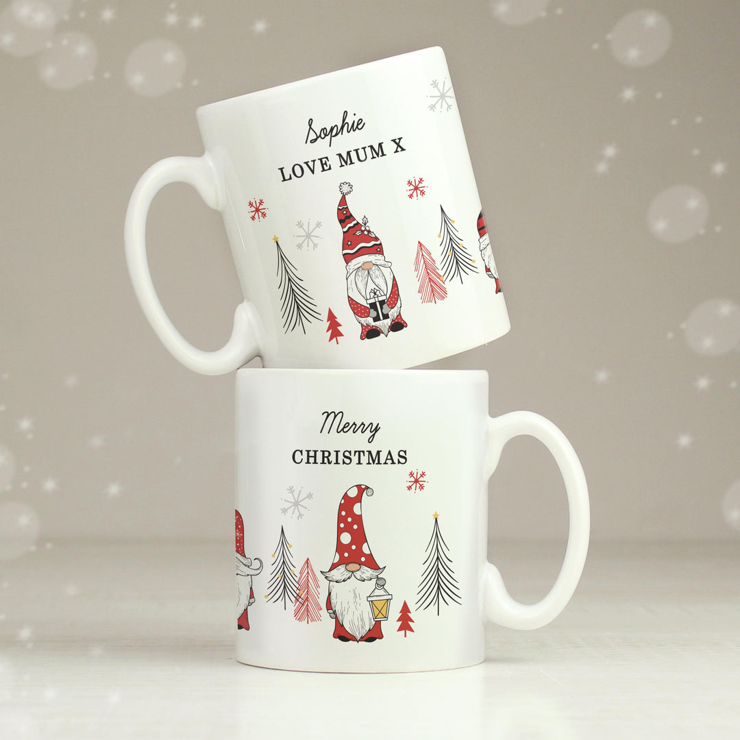 Personalised Christmas Gonk Pattern Mug – alternative view