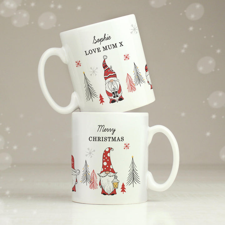 Personalised Christmas Gonk Pattern Mug – alternative view