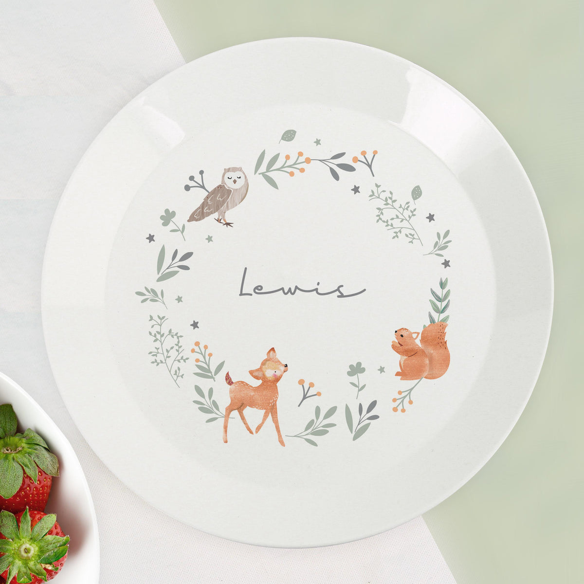Personalised Woodland Animals Plate – alternative view