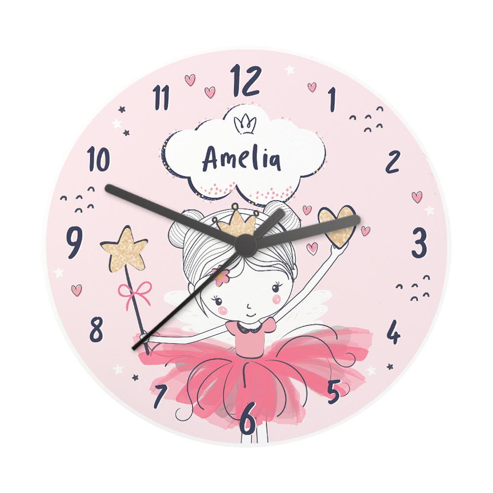 Personalised Fairy Wooden Childrens Clock – alternative view