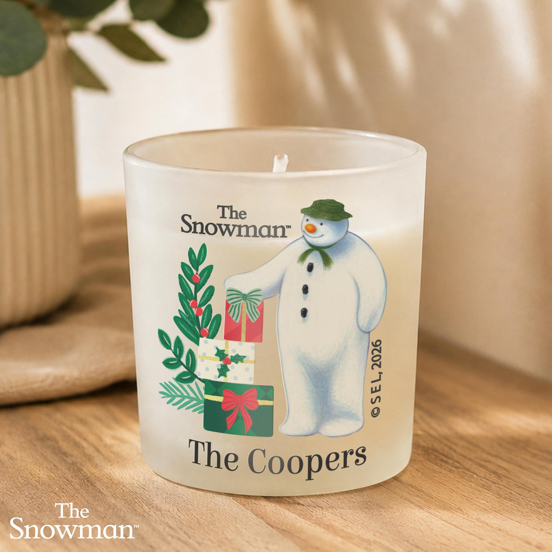Personalised The Snowman Christmas Wishes Scented Candle Jar