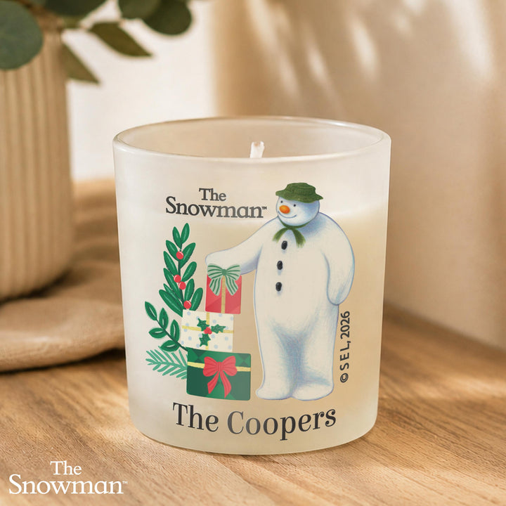 Personalised The Snowman Christmas Wishes Scented Candle Jar