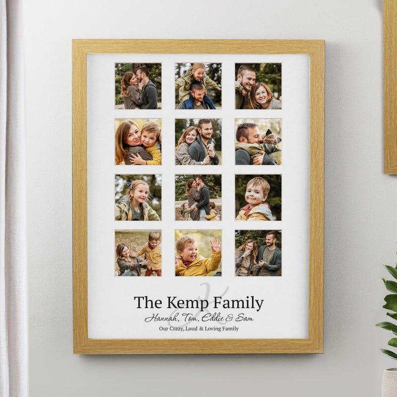 Personalised Family Oak Multi Photo Frame