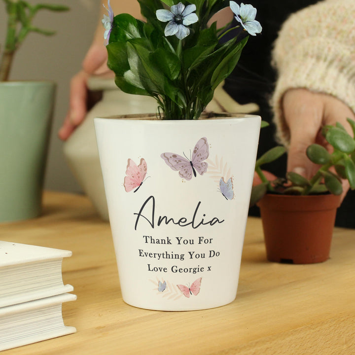 Personalised Butterfly Plant Pot – alternative view