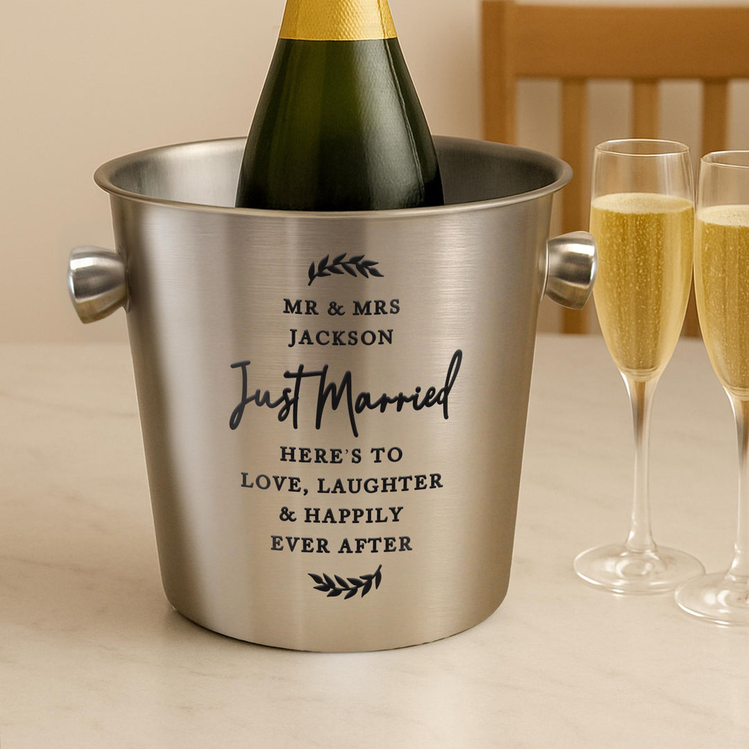 Personalised Free Text Stainless Steel Ice Bucket, The Personal Shop, personalised gifts