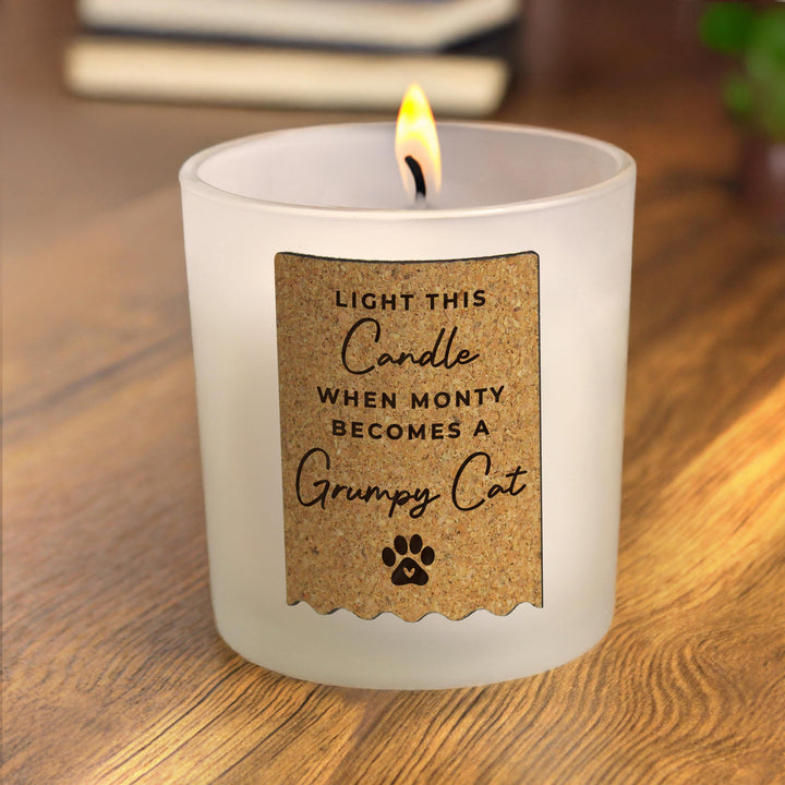 Personalised Paw Print Cork Label Candle Jar – alternative view