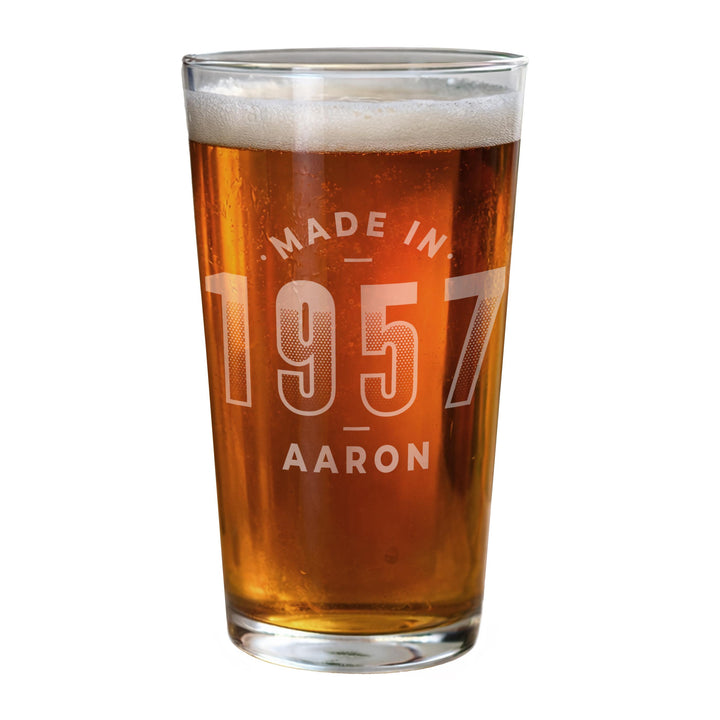 Personalised Made in Pint Glass, The Personal Shop, personalised gifts