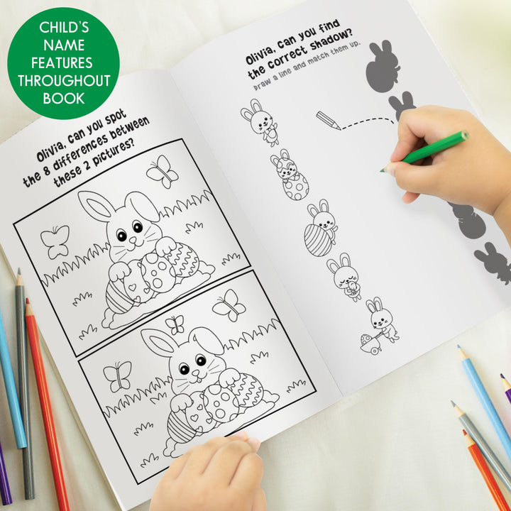 Personalised Easter Activity &amp; Colouring Book, The Personal Shop, personalised gifts
