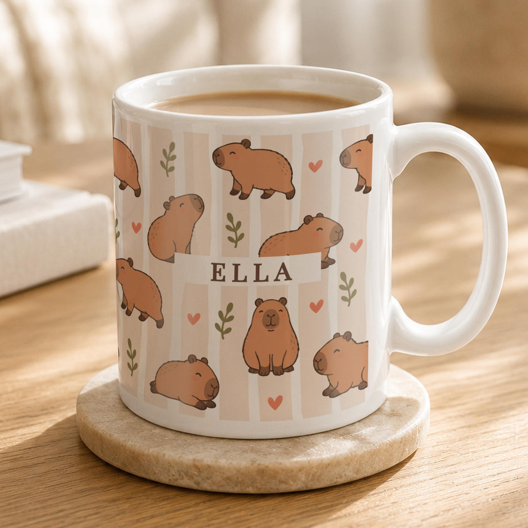 Personalised Capybara mug, The Personal Shop, personalised gifts