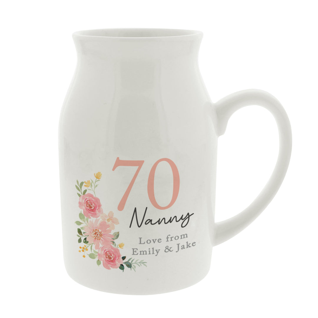 Personalised Floral Birthday Jug Vase, The Personal Shop, personalised gifts