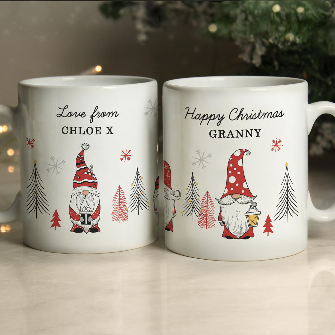 Personalised Christmas Gonk Pattern Mug – alternative view