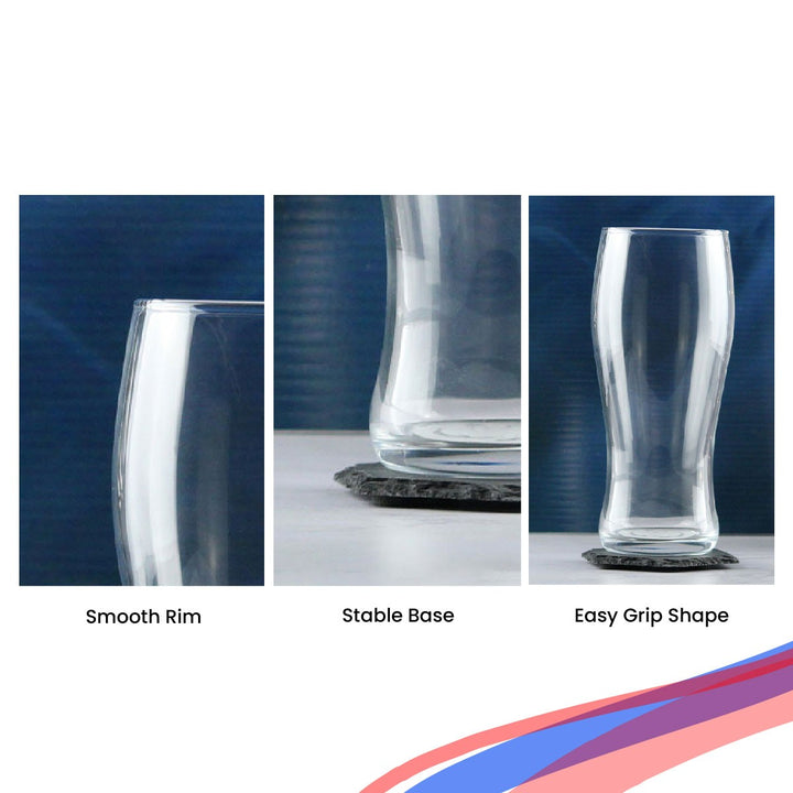 Engraved Nevis Curved Pint Glass 560ml, Gift Boxed