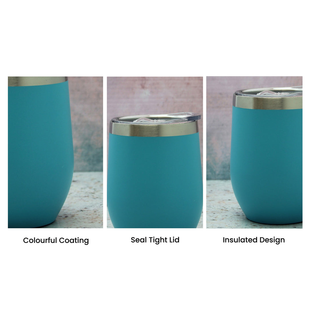 Personalised Light Blue Insulated Travel Tumbler with Lid