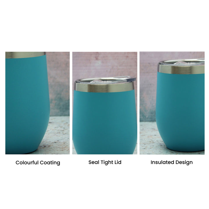 Personalised Light Blue Insulated Travel Tumbler with Lid