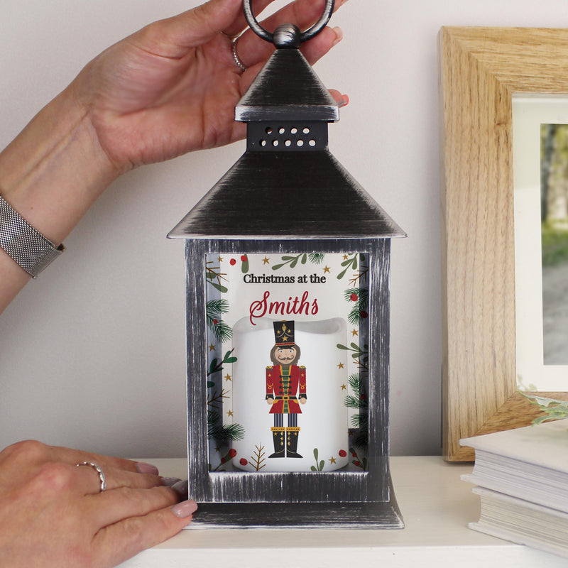 Personalised Christmas Nutcracker Black Lantern