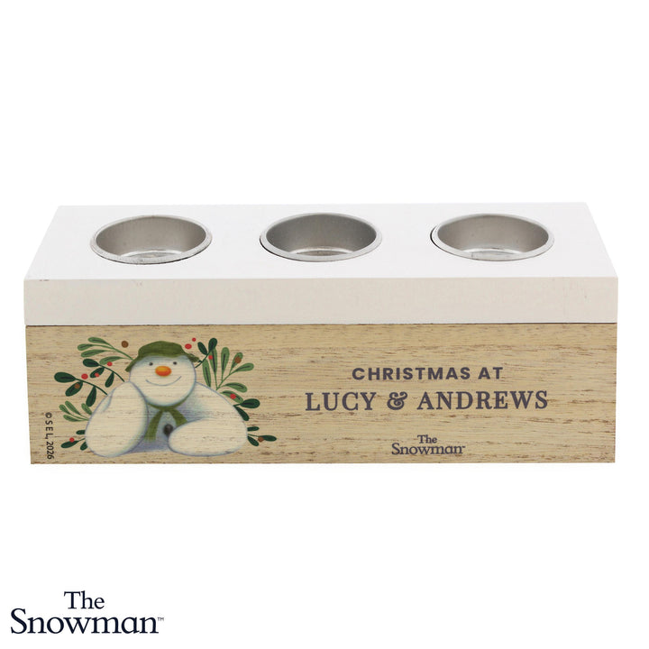 Personalised The Snowman Triple Tealight Holder