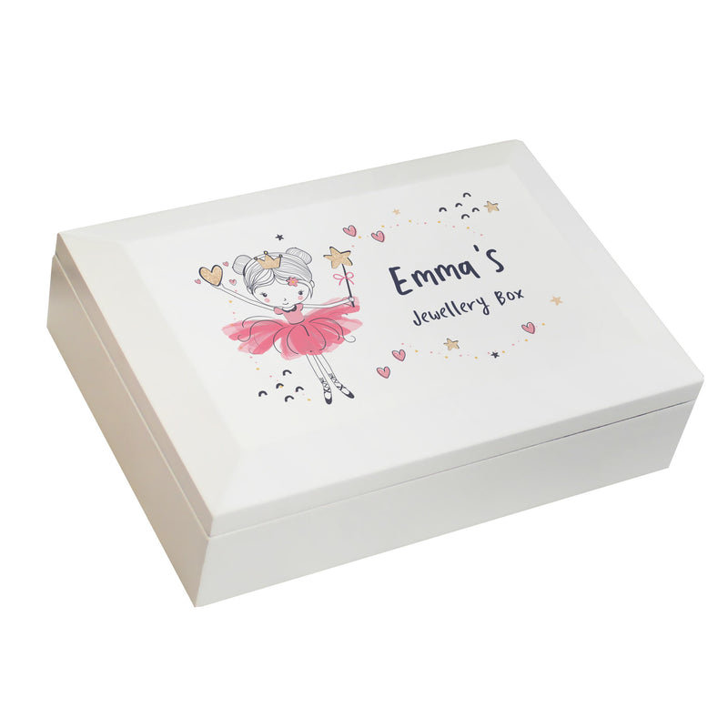 Personalised Princess Ballerina Wooden Jewellery Box