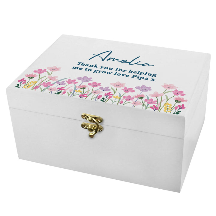Personalised Floral Wooden Keepsake Box – alternative view
