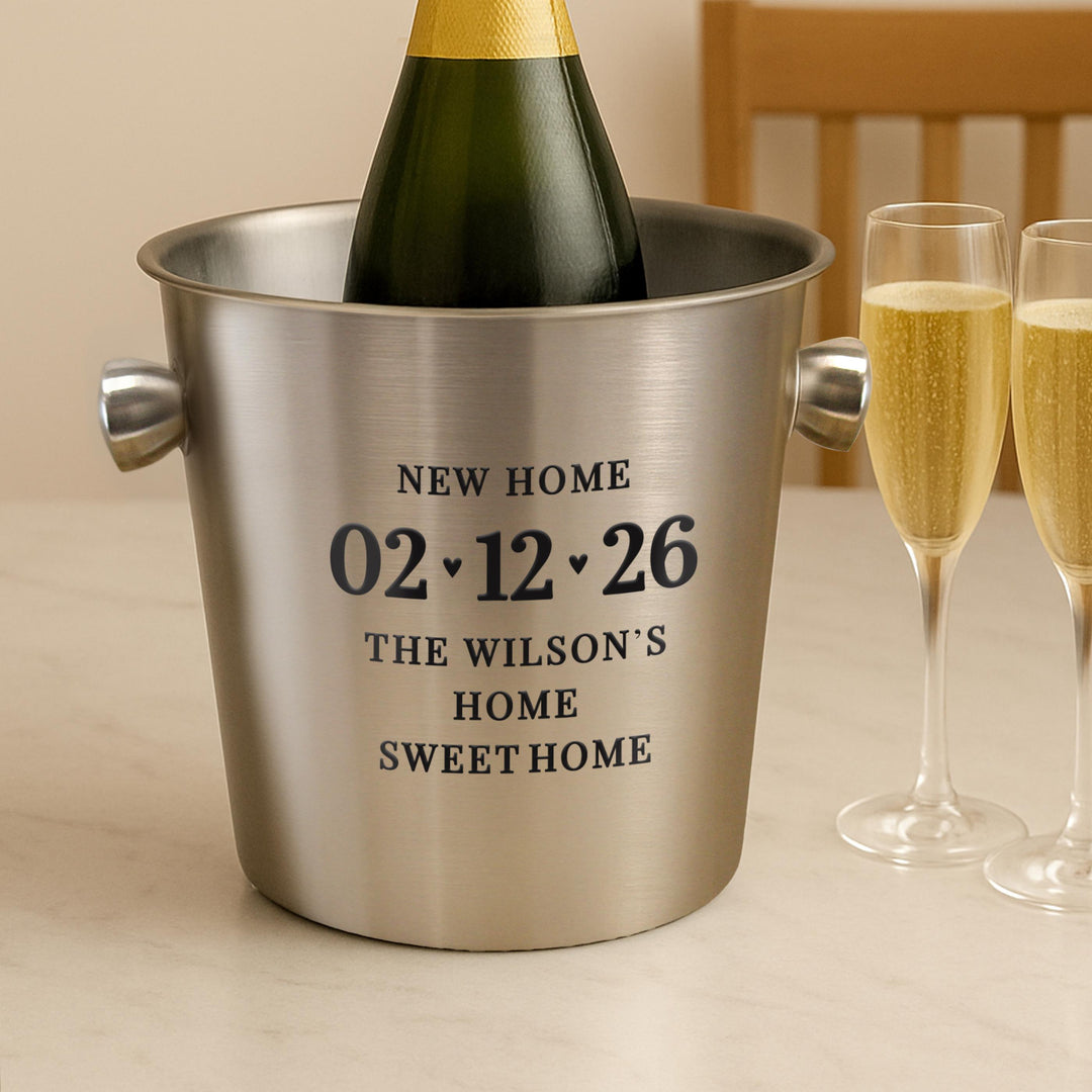 Personalised Big Date Stainless Steel Ice Bucket, The Personal Shop, personalised gifts