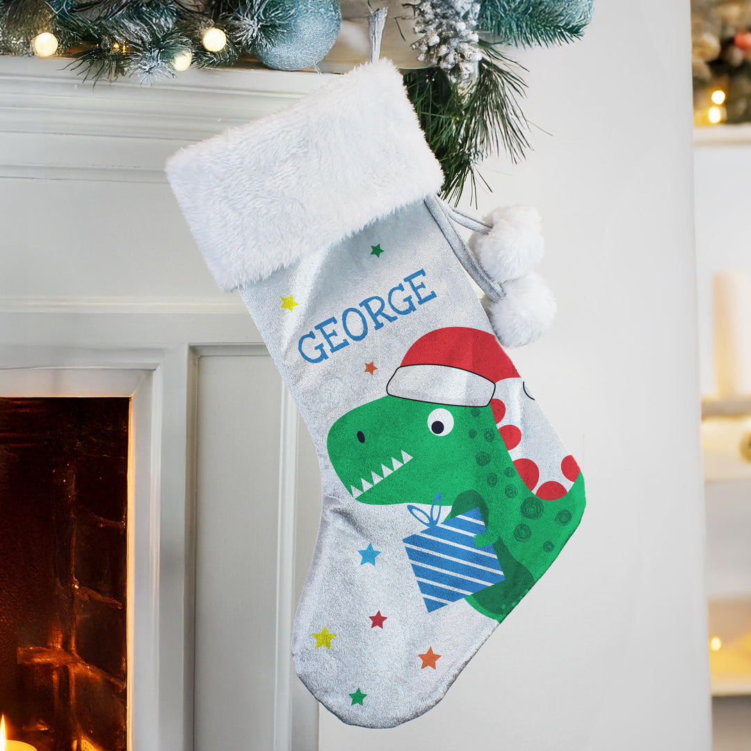Personalised Dinosaur Christmas Stocking – alternative view