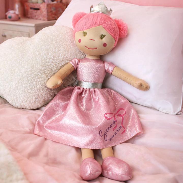 Personalised Bow Princess Rag Doll, The Personal Shop, personalised gifts