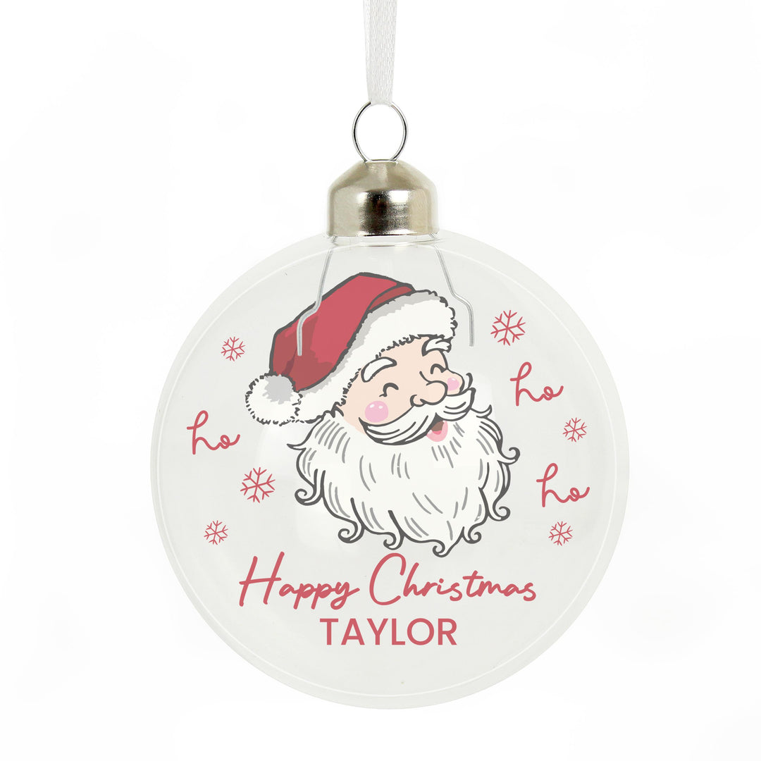 Personalised Santa Glass Bauble – alternative view