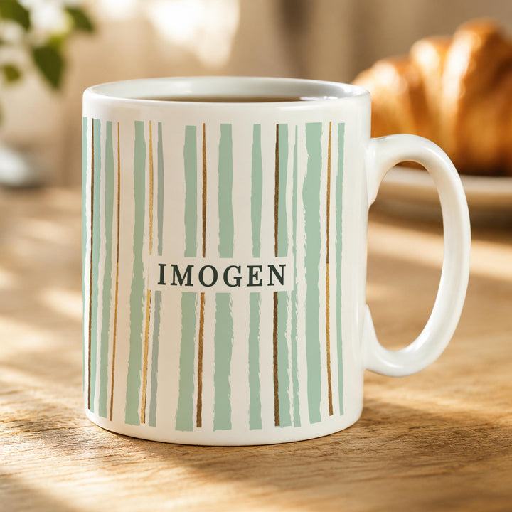 Personalised Striped Mug, The Personal Shop, personalised gifts