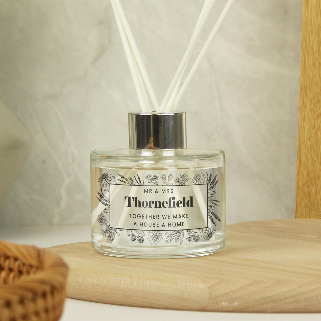 Personalised Black Foliage Reed Diffuser, The Personal Shop, personalised gifts