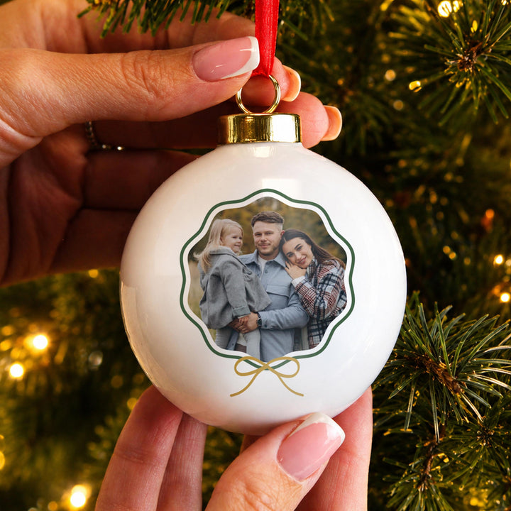 Personalised Photo Ceramic Christmas Bauble, The Personal Shop, personalised gifts